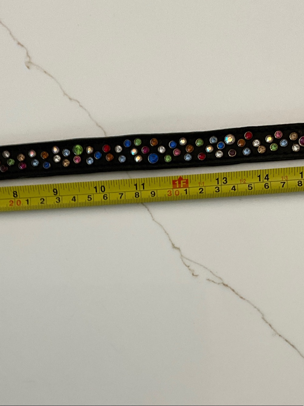 Diamond Dogs rhinestone studded dog collar with Multicolor Rhinestones